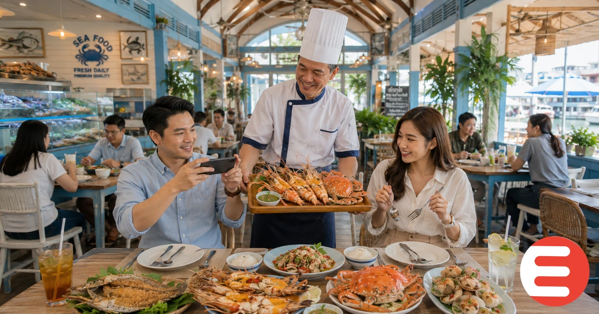 รวมรีวิว โปรโมทร้านอาหารทะเล ร้านอาหารใกล้แจ้งวัฒนะ และร้านอาหารแนะนำ พร้อมเมนูกุ้งเผา ปูม้านึ่ง อัปเดตร้านอาหารเปิดใหม่ ร้านอาหารใกล้แจ้งวัฒนะ สำหรับสายซีฟู้ด จาก แจ้งวัฒนะ.com eatout commerce